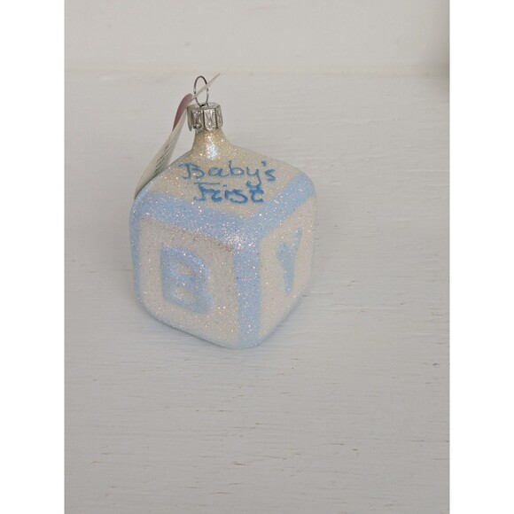 Inge Glas Glass Mouth Blown German Ornaments Baby First Christmas Set Of 3 New - Picture 5 of 16